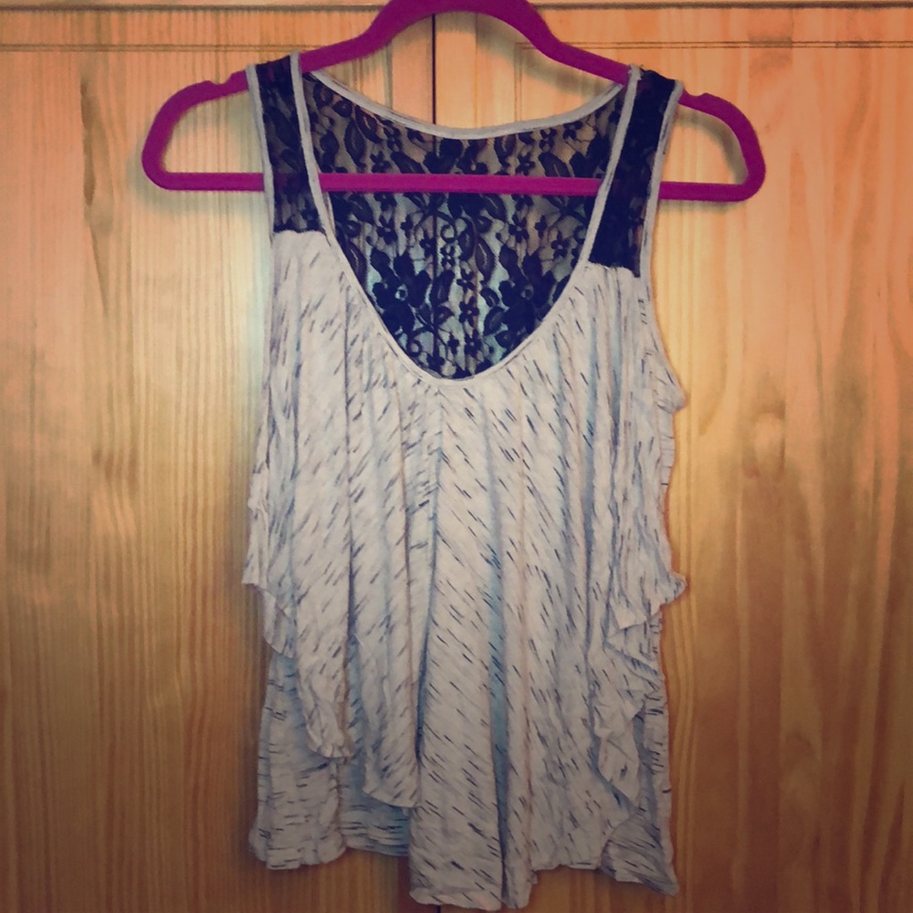 Black lace super flowy tank